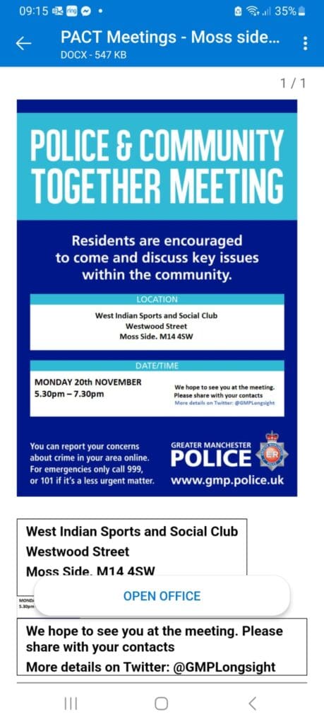 Police & Community Together Meeting