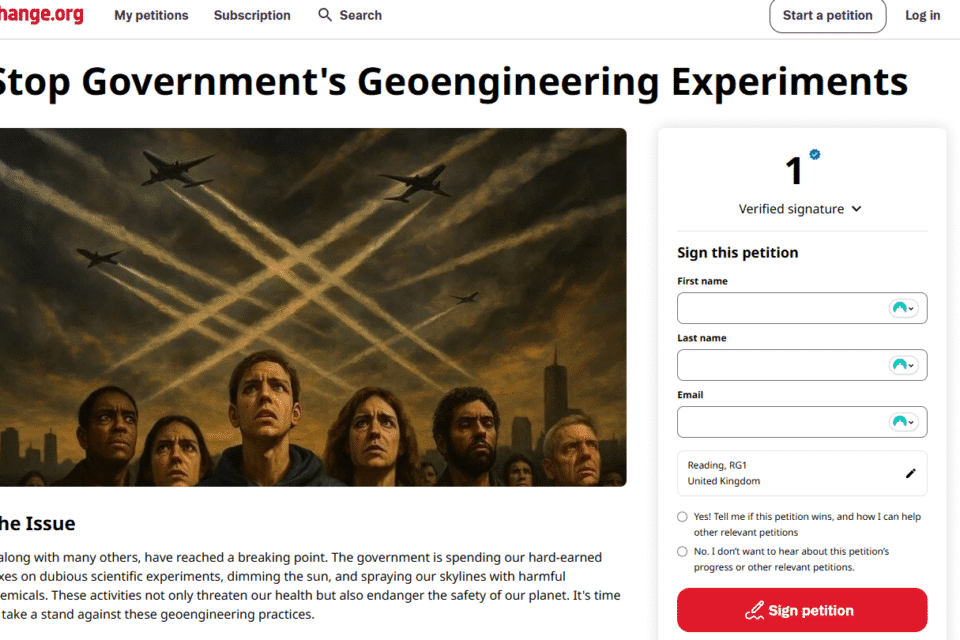 Stop Government's Geoengineering Experiments