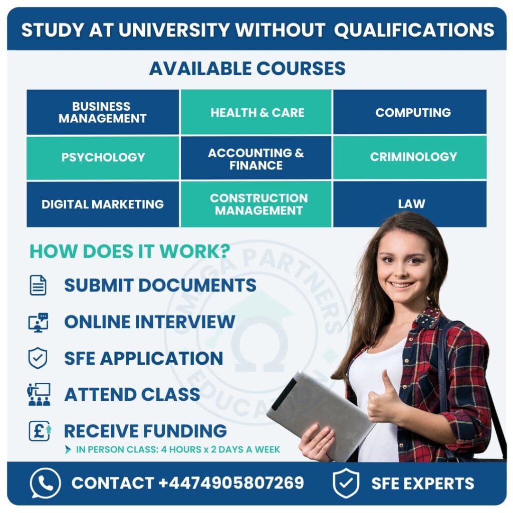 STUDY AT UNIVERSITY WITHOUT QUALIFICATIONS